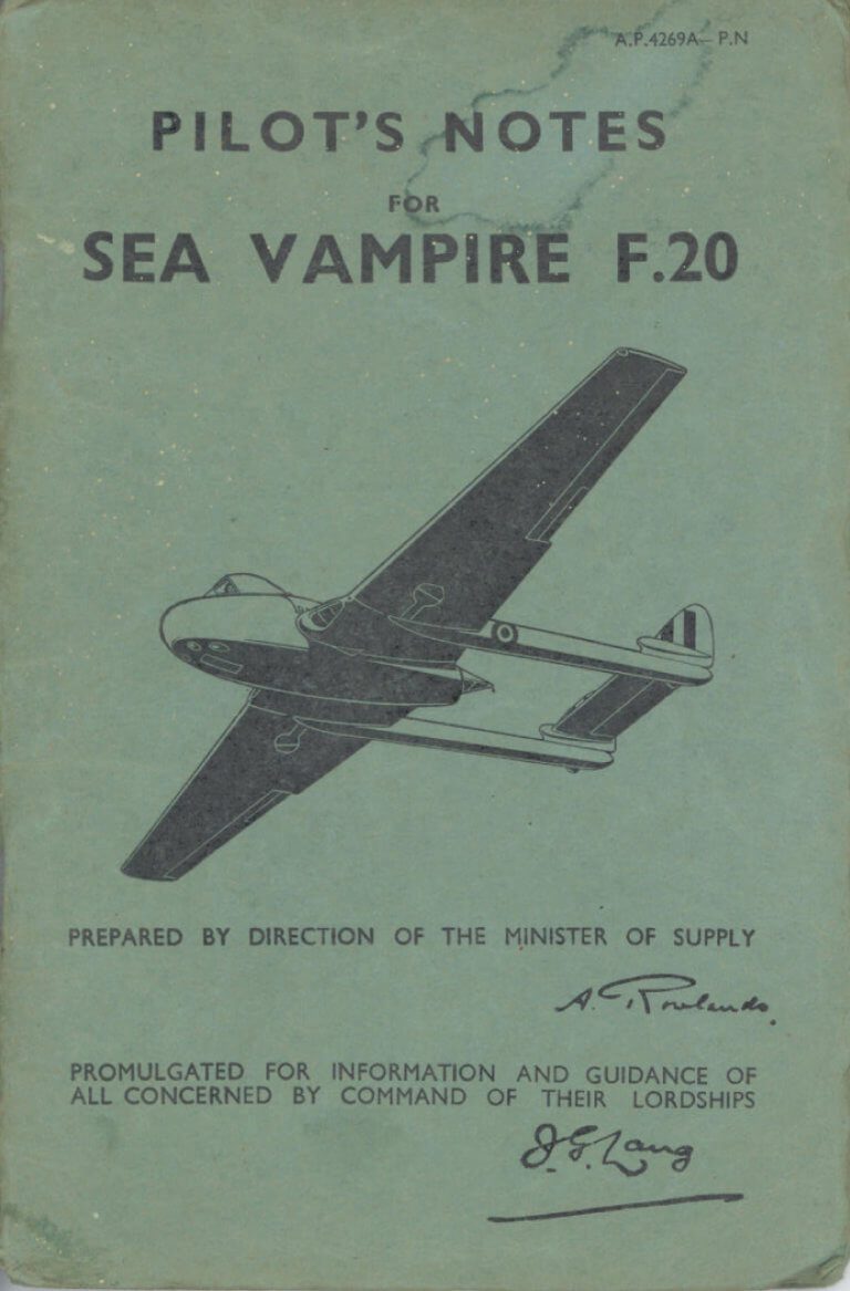 De HAVILLAND DH100 DH113 DH115 VAMPIRE Flight Manuals