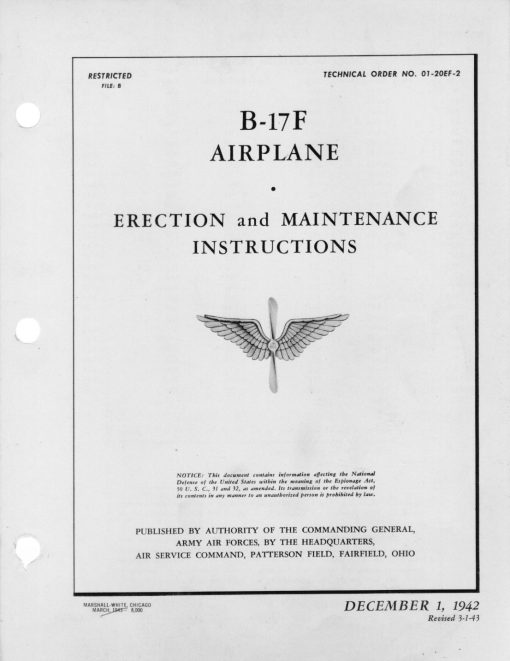 Flight and Maintenance manual for the Boeing B-17 Flying Fortress