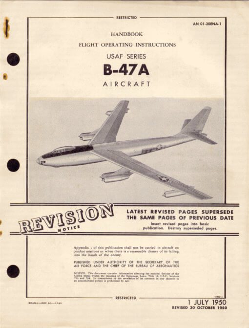 Flight Manual for the Boeing B-47 Stratojet