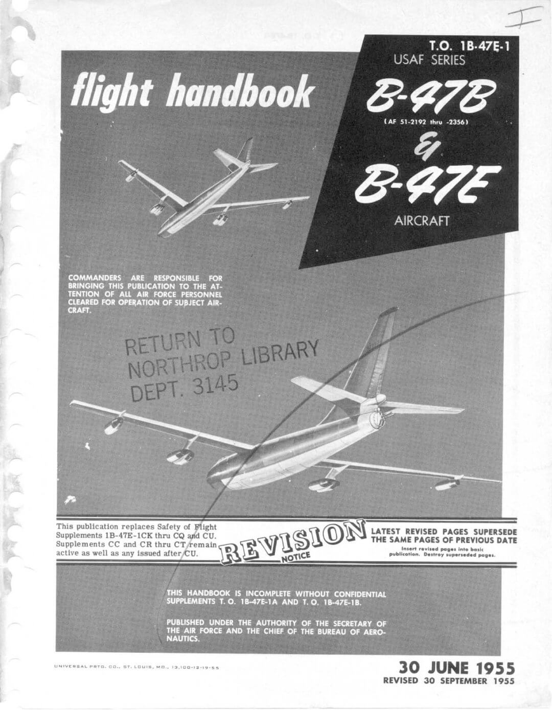 BOEING B-47 STRATOJET - Flight Manuals