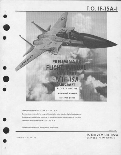 Flight Manual for the McDonnell-Douglas F-15