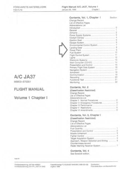 Flight Manual for the Saab 37 Viggen