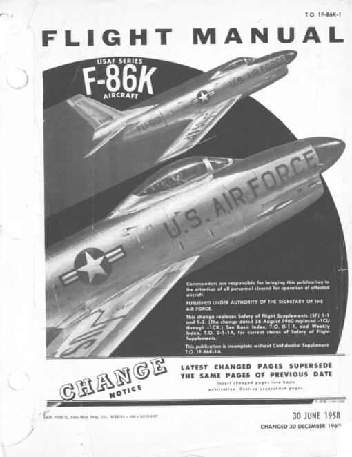 Flight Manual for the North American F-86 Sabre