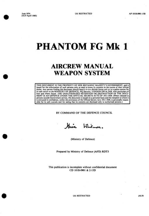 Flight Manual for the McDonnell-Douglas F-4 Phantom II