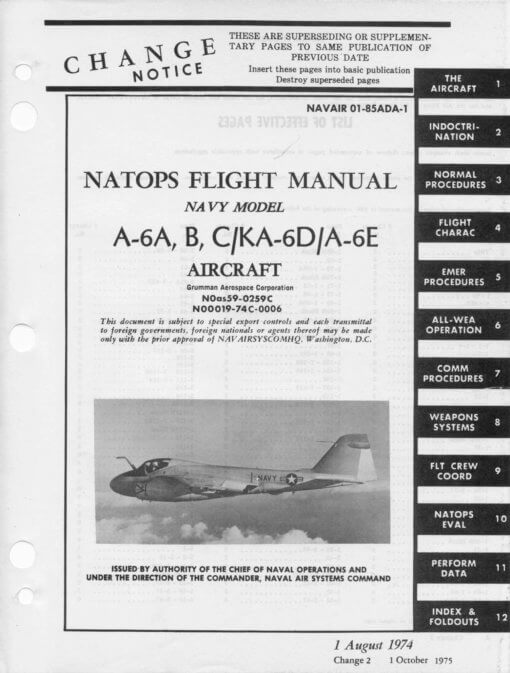 Flight Manual for the Grumman A-6 Intruder