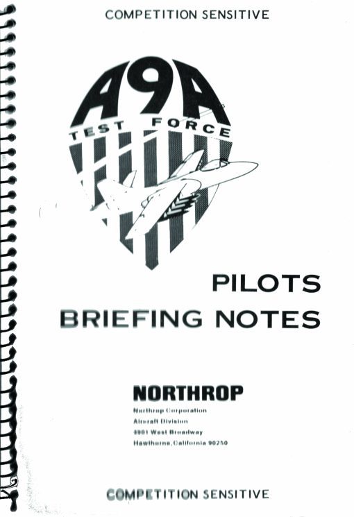 Flight Manual for the Northrop YA-9A