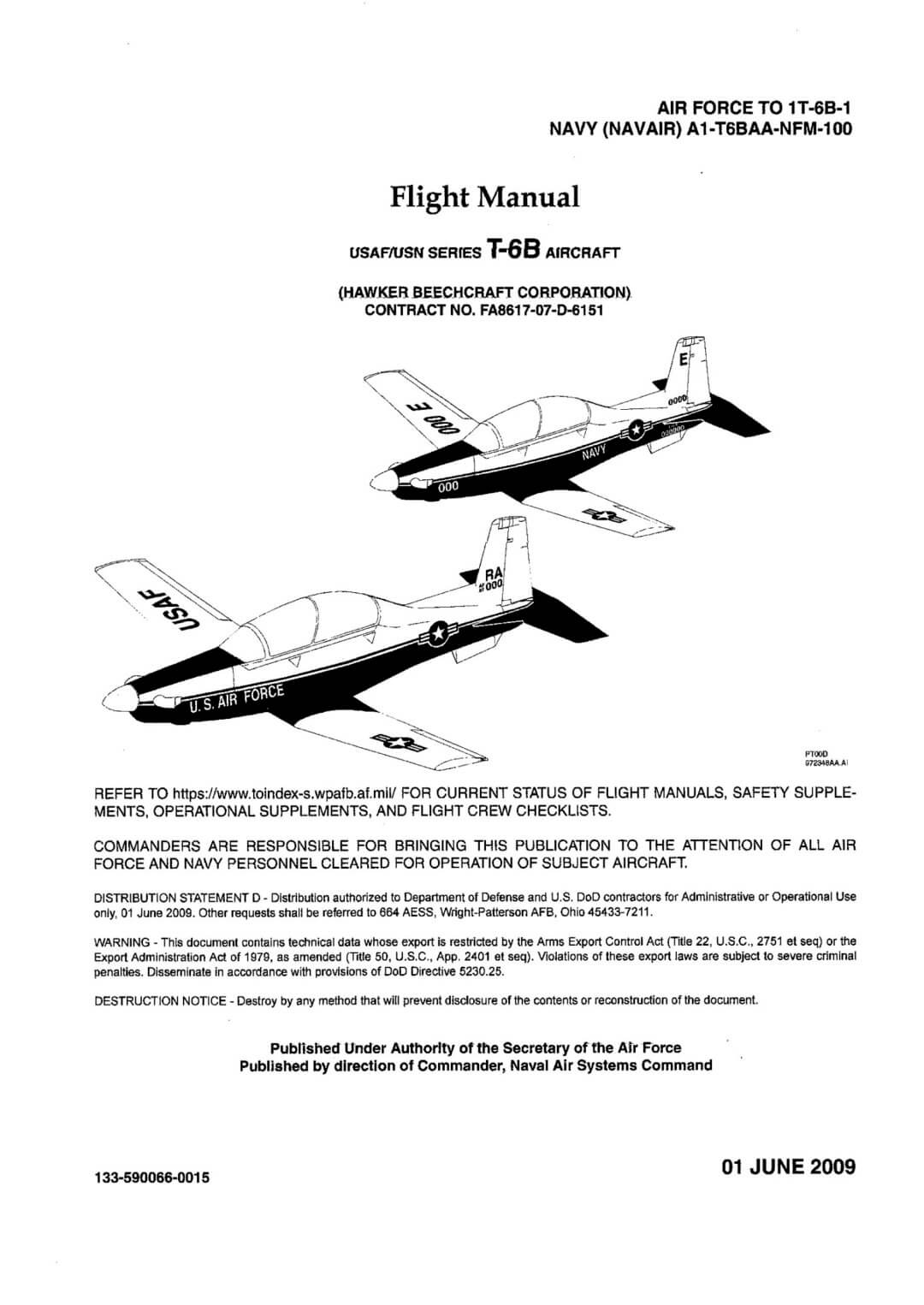 BEECHCRAFT T-6A TEXAN II - Flight Manuals