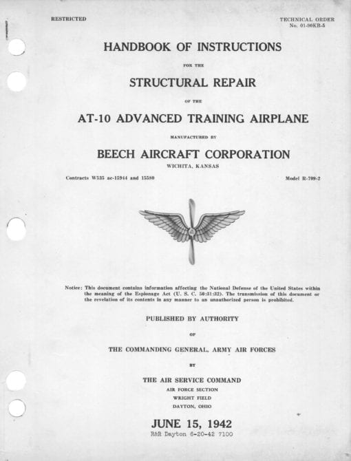 Flight Manual for the Beechcraft AT-10