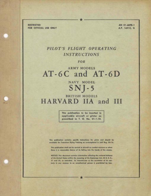 Flight Manual for the North American AT-6 Texan Harvard