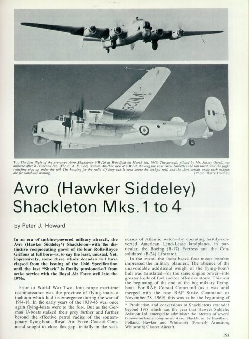 Flight Manual for the Avro Shackleton