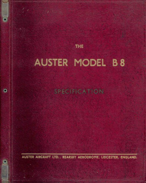 Flight Manual for the Auster B.8 Agricola