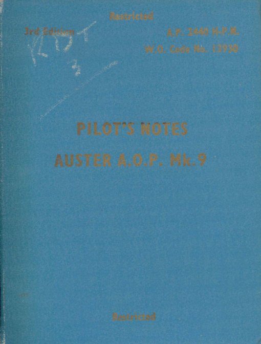 Flight Manual for the Auster