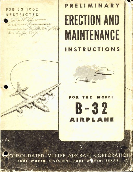 Flight Manual for the Consolidated B-32 Dominator