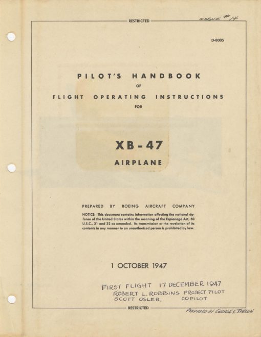 Flight Manual for the Boeing B-47 Stratojet