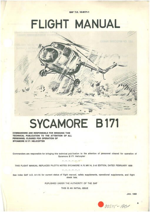 Flight Manual for the Bristol 171 Sycamore