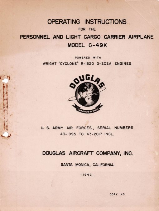 Flight Manual for the Douglas DC-3 C-47