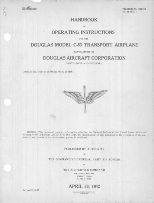 Flight Manual for the Douglas DC-3 C-47