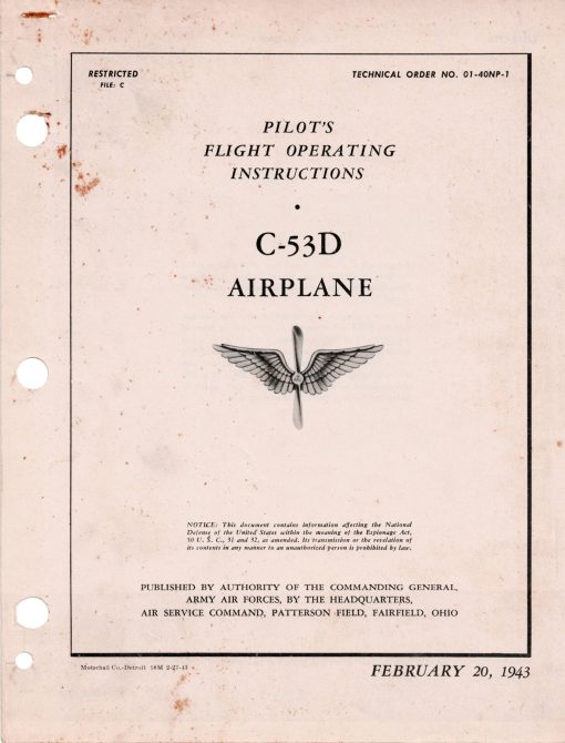 Flight Manual for the Douglas DC-3 C-47