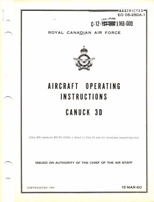 Flight Manual for the Avro Canada CF100 Canuck