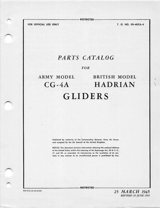 Flight Manual for the Waco CG-4 WW2 Assault glider