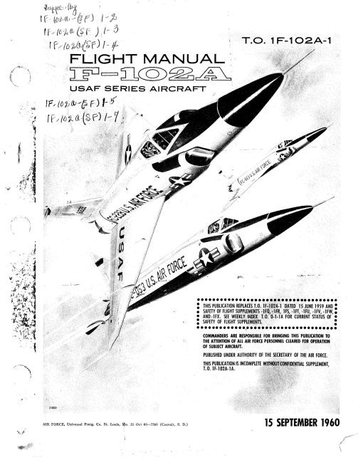 Flight Manual for the Convair F-102 Delta Dagger