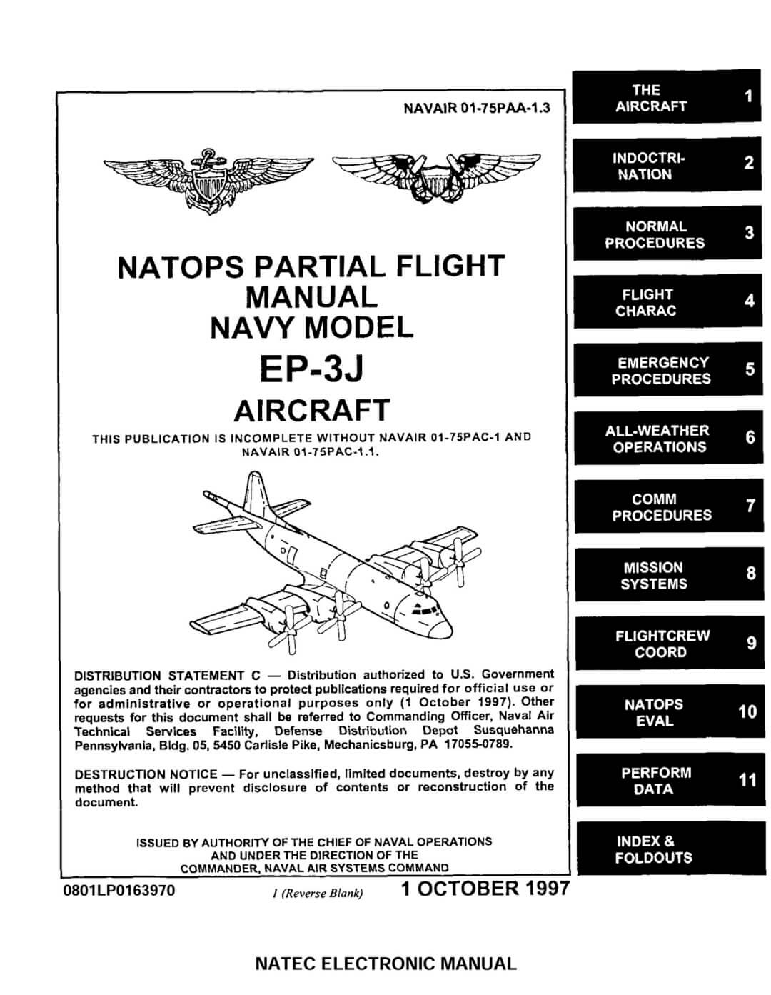 LOCKHEED P-3 ORION - Flight Manuals