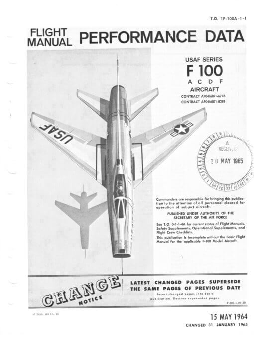 Flight Manual for the North American F-100 Super Sabre.