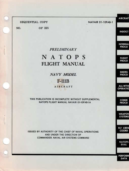 Flight Manual for the General Dynamics F-111