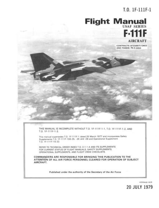 Flight Manual for the General Dynamics F-111 Aardvark