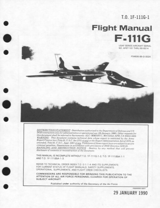 Flight Manual for the General Dynamics F-111 Aardvark