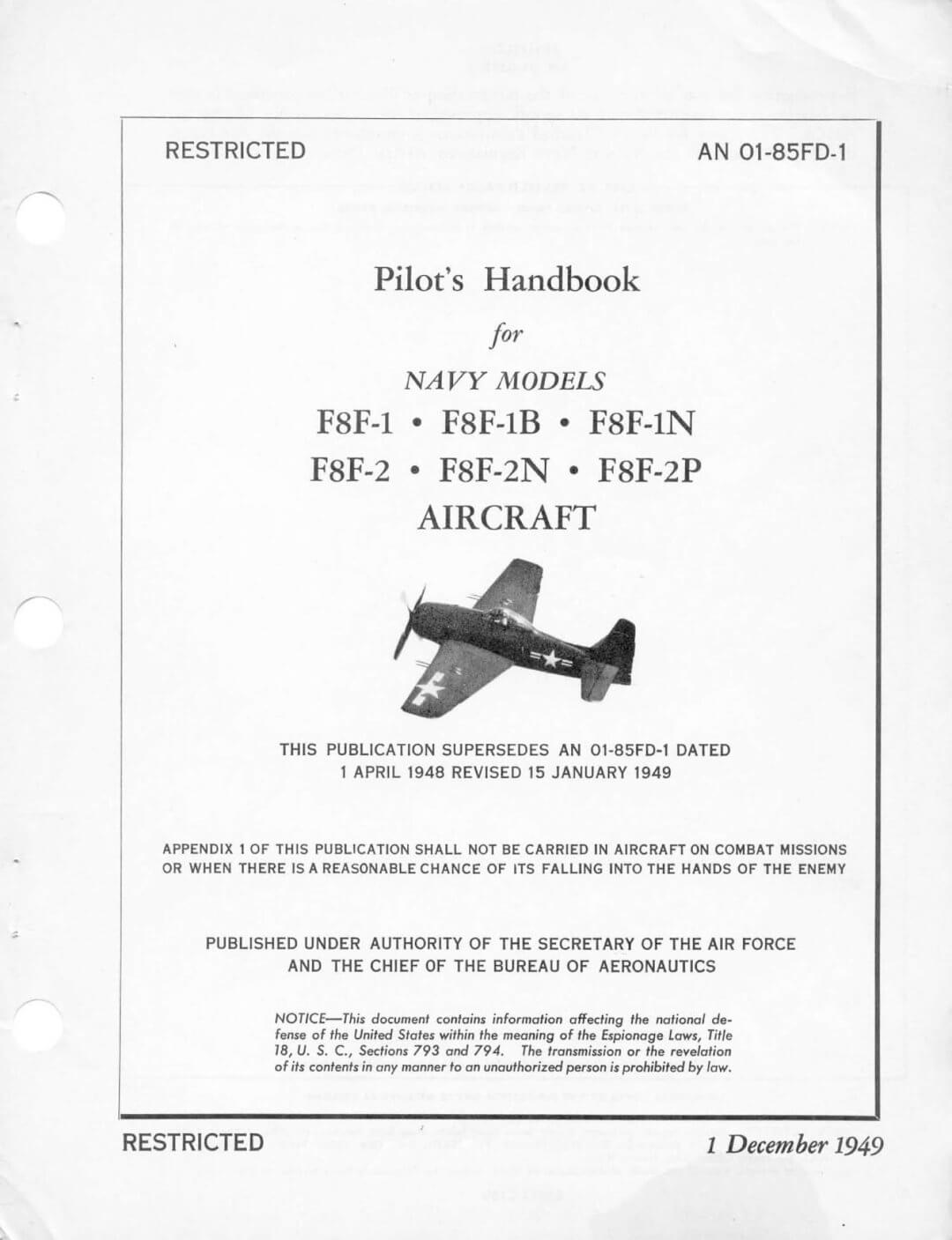 GRUMMAN F8F BEARCAT - Flight Manuals