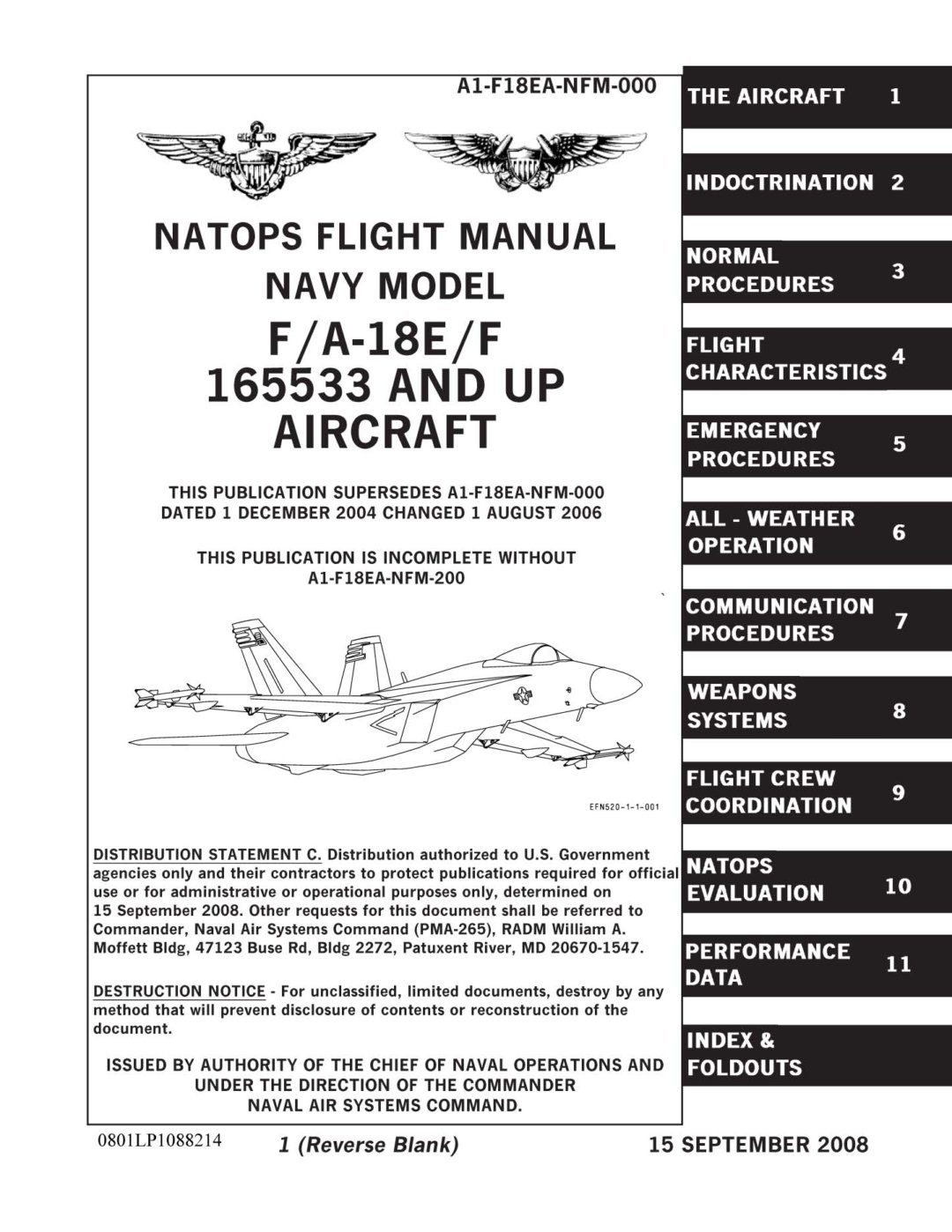 BOEING F-18E/F SUPER HORNET - Flight Manuals