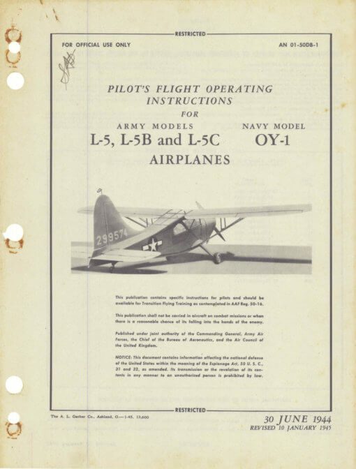 Flight Manual for the Stinson L-5