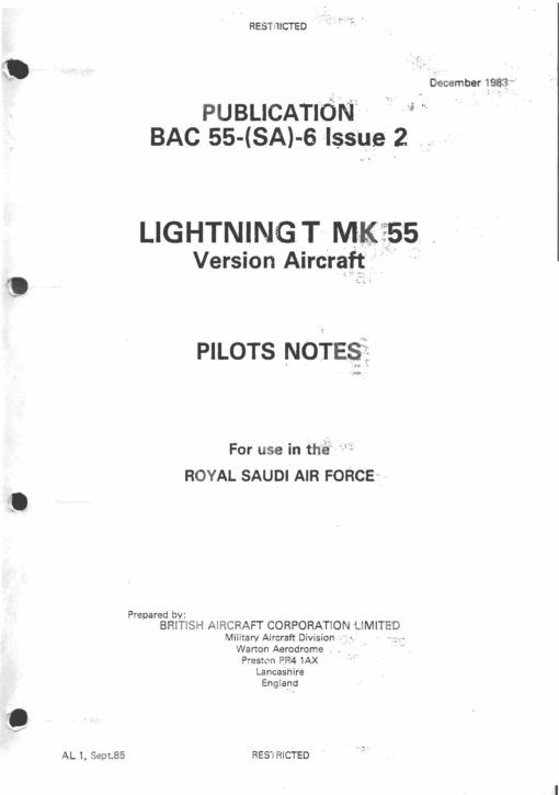 Flight Manual for the English Electric Lightning