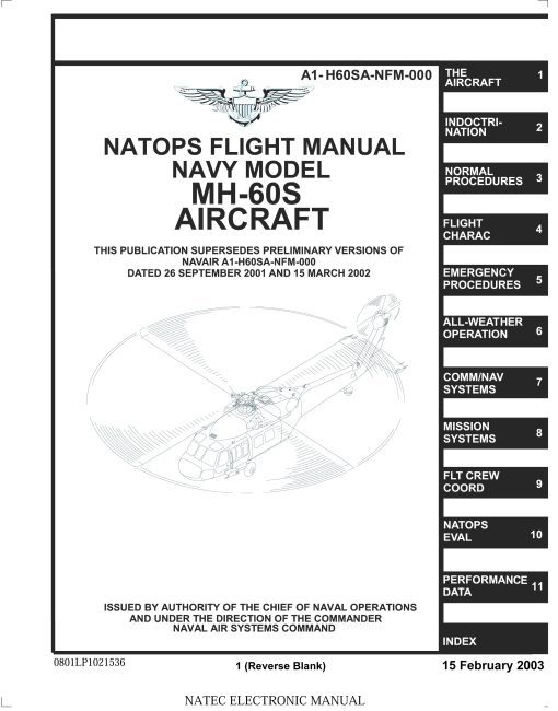 Flight Manual for the Sikorsky H-60 Blackhawk