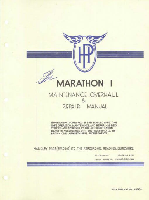 Flight Manual for the Miles M60 Marathon Handley-Page HPR.1 Marathon