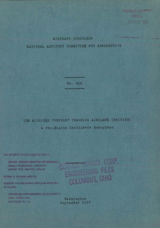 Flight Manual for the Airspeed Oxford