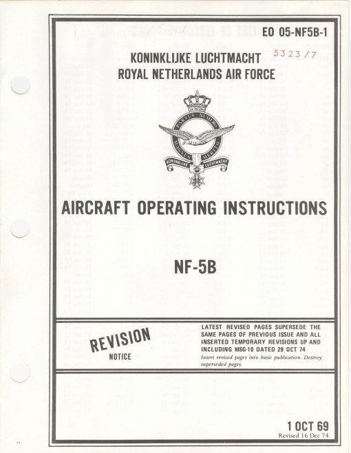 Flight Manual for the Northrop F-5 Freedom Fighter