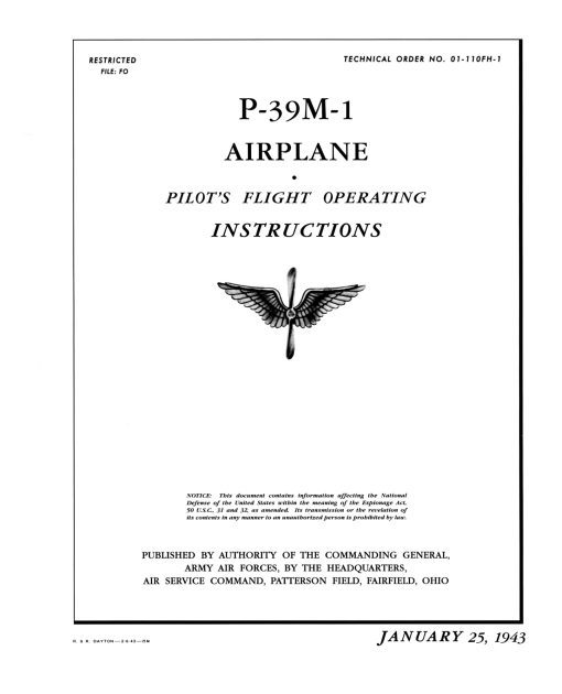 Flight Manual for the Bell P-39 Airacobra