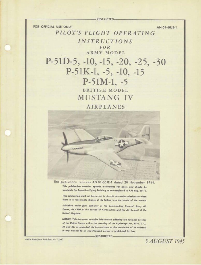 NORTH AMERICAN P-51 MUSTANG - Flight Manuals