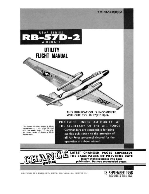 Flight Manual for the Martin B-57