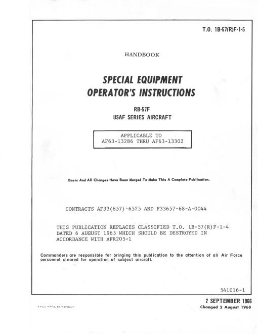 Flight Manual for the Martin B-57