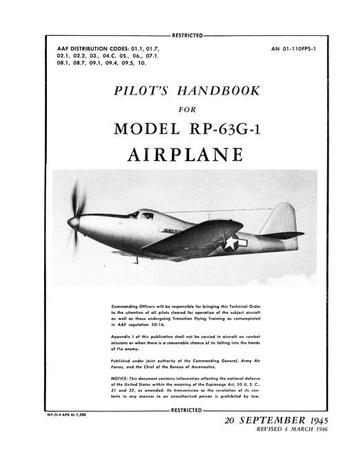 Flight Manual for the Bell P-63 King Cobra