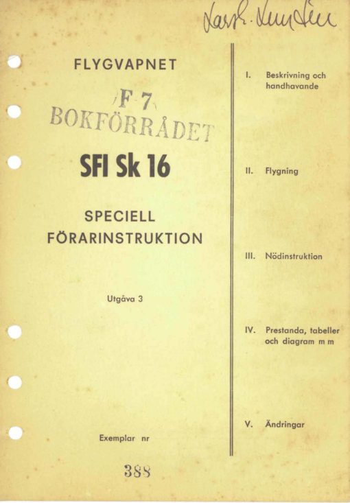 Flight Manual for the North American AT-6 SNJ Texan Harvard