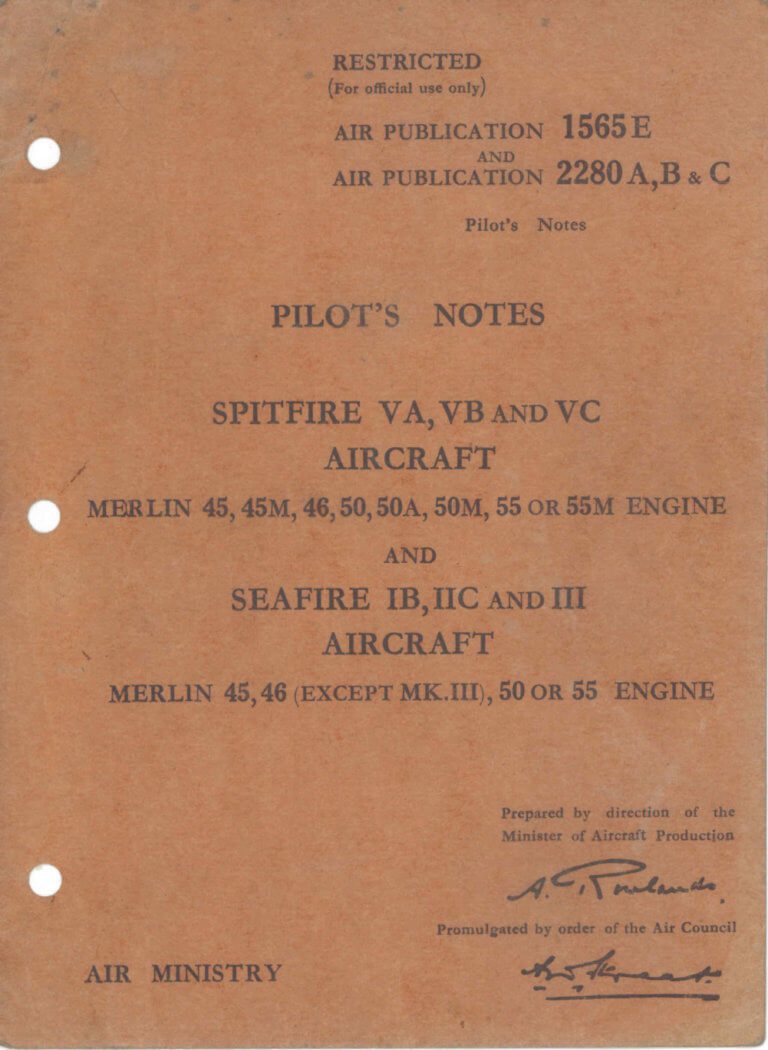 SUPERMARINE SPITFIRE - Flight Manuals