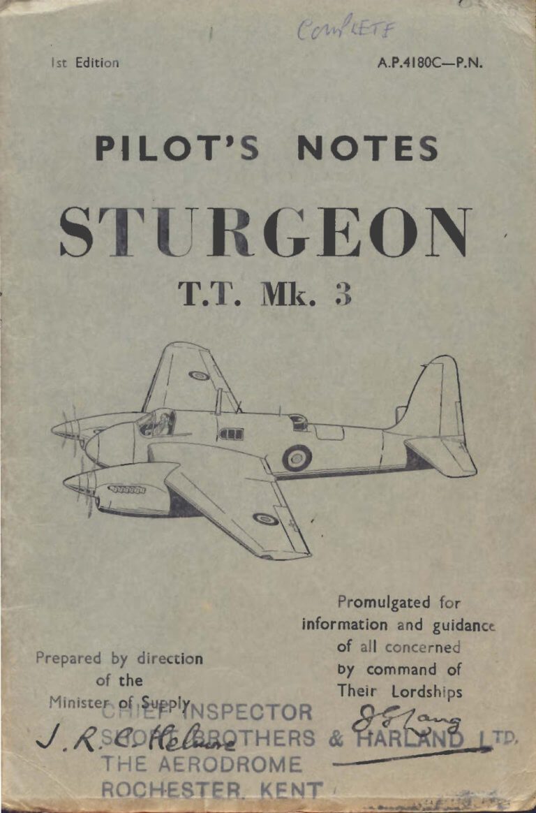 SHORT S38 STURGEON - Flight Manuals