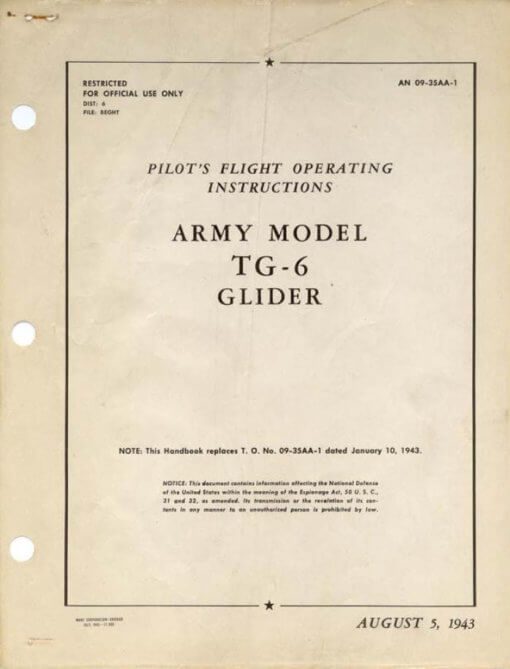 Flight Manual for the Taylorcraft TG-6