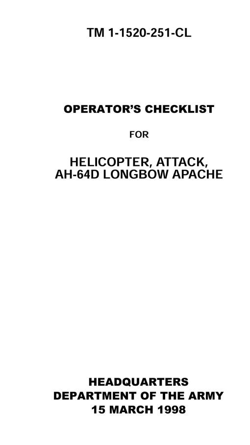 Flight Manual for the AH-64 Apache