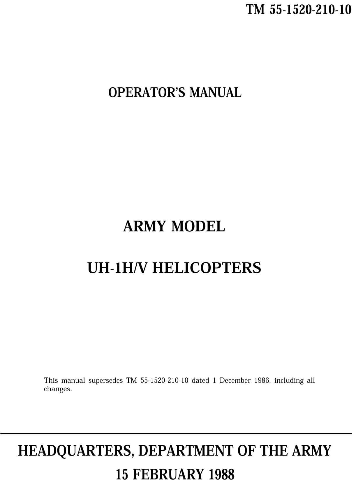 Bell Uh 1 Iroquois Flight Manuals