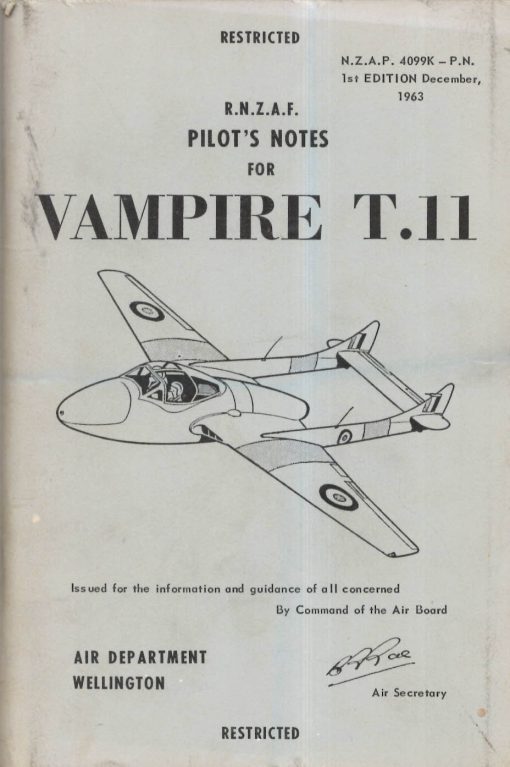 Flight Manual for the De Havilland Vampire